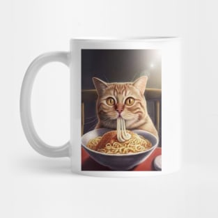 Cat eating spaghetti Mug